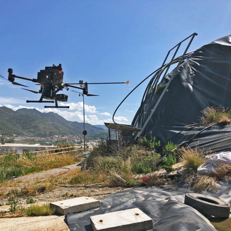 Drone in fase di monitoraggio